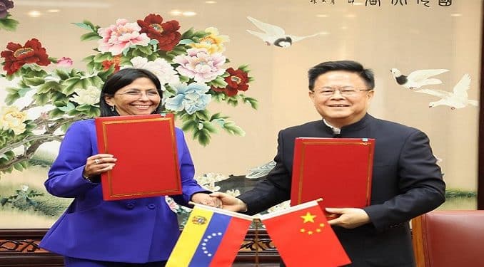 Delcy Rodríguez and Zheng Shanjie